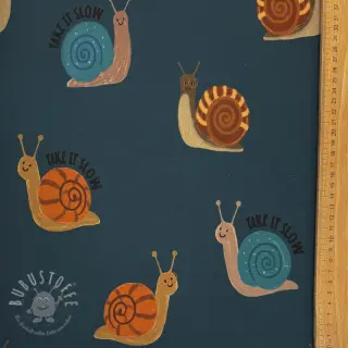 Sweat kuschel Snails petrol digital print