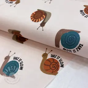 Sweat kuschel Snails off white digital print