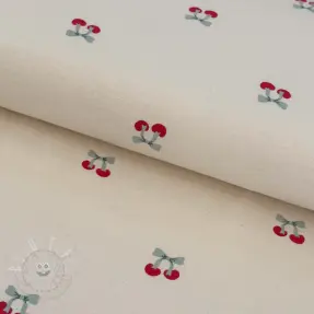 Baumwollstoff FLANNEL Cherries natural