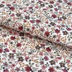 Baumwollstoff Autumn flowers ecru digital print