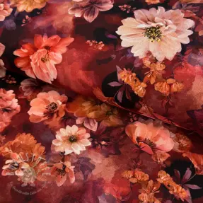 Jersey Flowers Junie red digital print