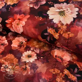 Jersey Flowers Junie red digital print