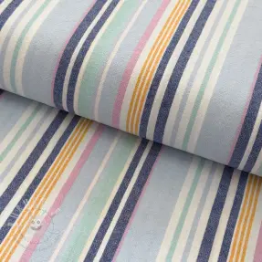 Baumwollstoff YARN DYED Sea stripe blue