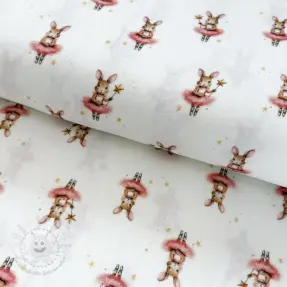 Double gauze/musselin Bunnies white digital print