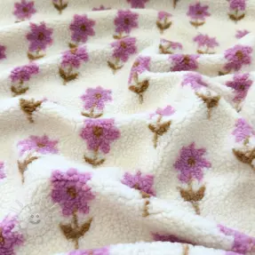 Mantelstoff TEDDY Flowie Clara natural
