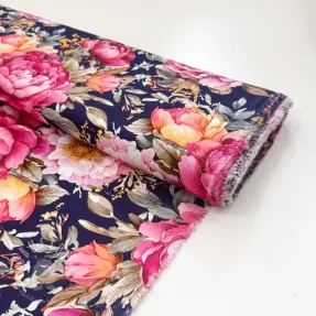 Viskosestoff RADIANCE Manon navy digital print
