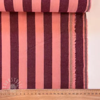 Baumwollstoff YARN DYED NOVA Stripe aubergine