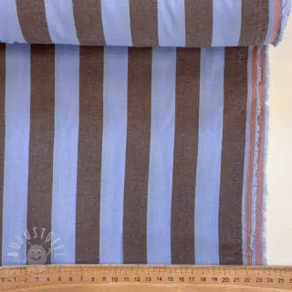 Baumwollstoff YARN DYED NOVA Stripe blue brown