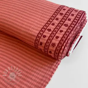 Double gauze/musselin EMBROIDERY 1 SIDE BORDER peach
