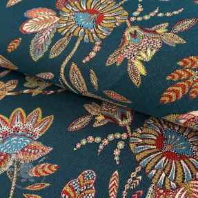 Dekostoff jacquard Bosphore petrole