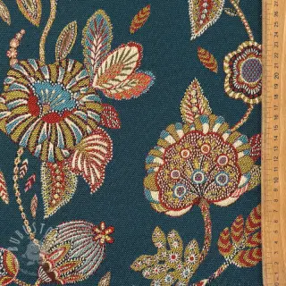 Dekostoff jacquard Bosphore petrole