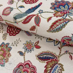 Dekostoff jacquard Palampore blanc