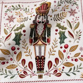 Dekostoff jacquard Casse-Noisette blanc design A PANEL