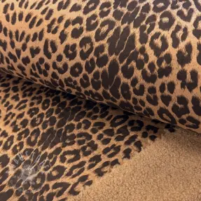 Mantelstoff TEDDY SUEDE Panther LEO light brown
