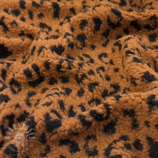 Mantelstoff TEDDY Panther love brown