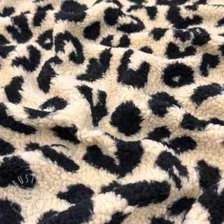 Mantelstoff TEDDY Panther love ecru