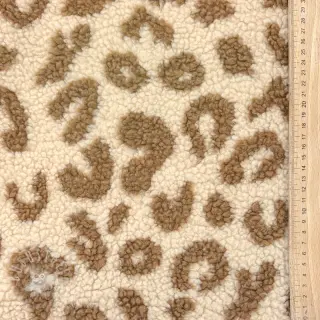 Mantelstoff TEDDY Panther love light sand