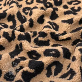 Mantelstoff TEDDY Panther love sand