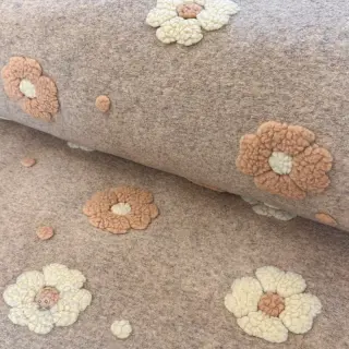 Mantelstoff LUXE with 3D Flowers sand