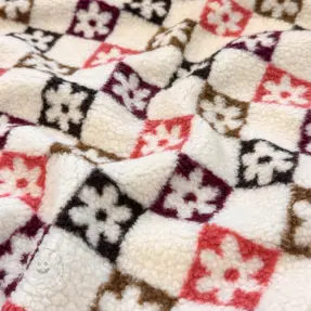 Mantelstoff TEDDY JACQUARD Square flowers