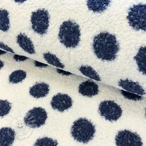 Mantelstoff TEDDY Big dots dark blue