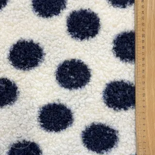 Mantelstoff TEDDY Big dots dark blue