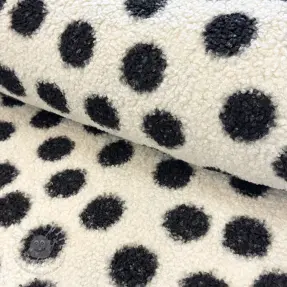 Mantelstoff TEDDY Big dots black