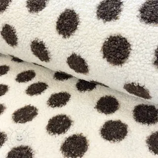 Mantelstoff TEDDY Big dots brown