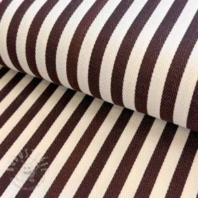 Dekostoff Herringbone striped brown