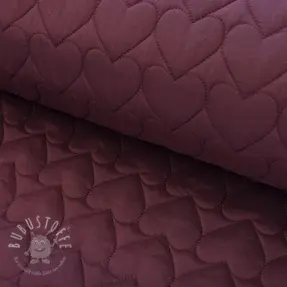 Steppstoffe WATERPROOF Hearts bordeaux