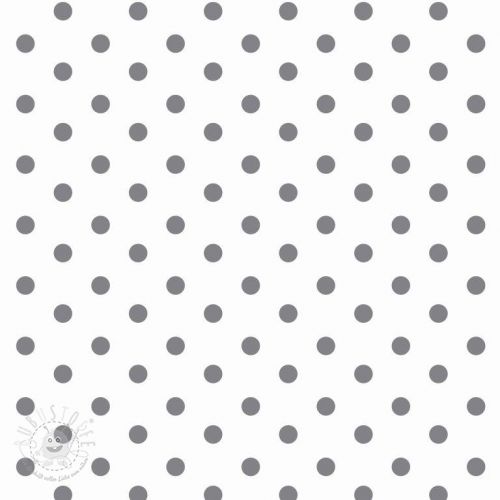 Baumwollstoff Dots white/grey