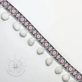 Bommelborte JACQUARD white