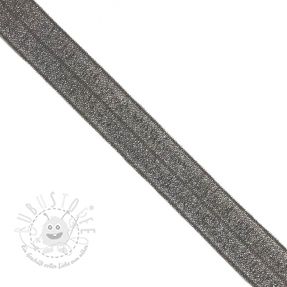 Elastisches Schrägband Polyamid glitter 20 mm anthracite