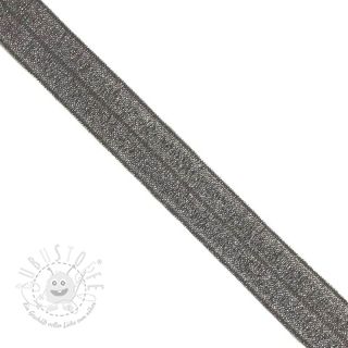 Elastisches Schrägband Polyamid glitter 20 mm anthracite