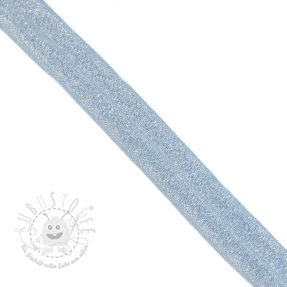 Elastisches Schrägband Polyamid glitter 20 mm light blue