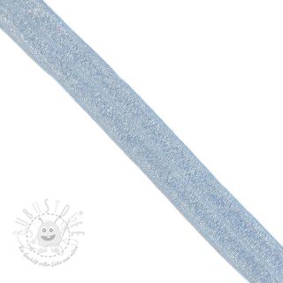Elastisches Schrägband Polyamid glitter 20 mm light blue