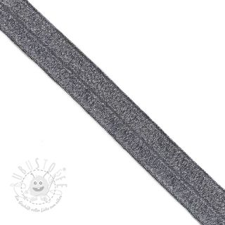 Elastisches Schrägband Polyamid glitter 20 mm marine