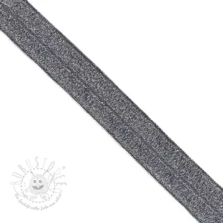 Elastisches Schrägband Polyamid glitter 20 mm marine