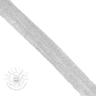 Elastisches Schrägband Polyamid glitter 20 mm white