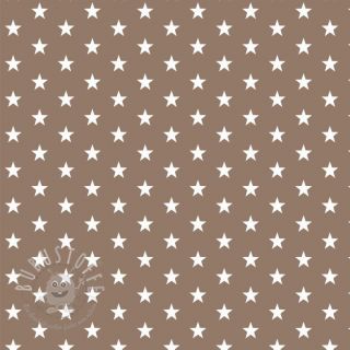 Baumwollstoff Petit stars taupe