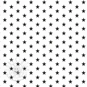 Baumwollstoff Petit stars white/black