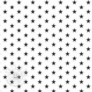 Baumwollstoff Petit stars white/black