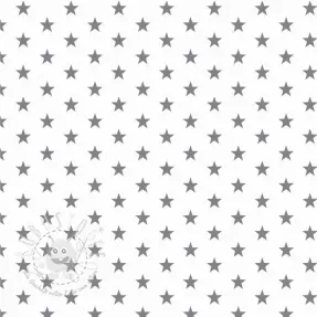 Baumwollstoff Petit stars white/grey