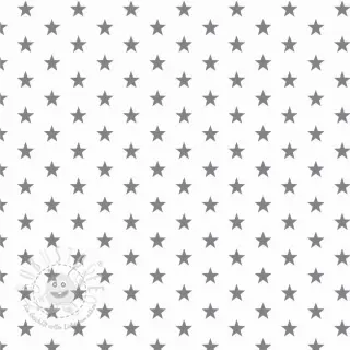 Baumwollstoff Petit stars white/grey