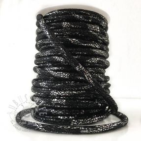 Wildlederkordel Glitter black