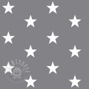 Baumwollstoff Stars grey