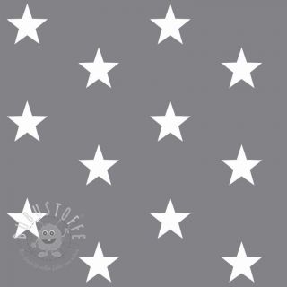 Baumwollstoff Stars grey