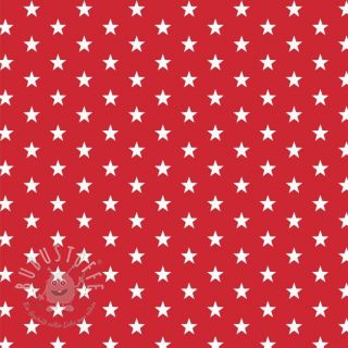Baumwollstoff Petit stars red