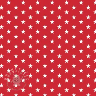Baumwollstoff Petit stars red