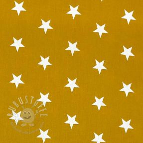 Baumwollstoff Stars ochre